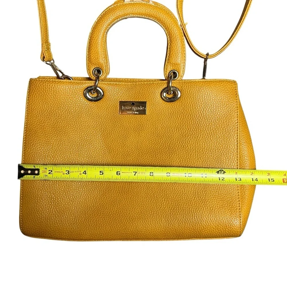 Kate Spade Pebble Leather Handbag Crossbody In Mustard Yellow